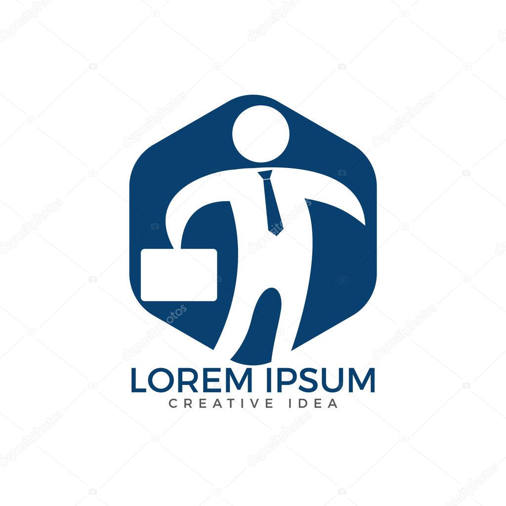 Businessman logo design. Recruitment agency sign template.