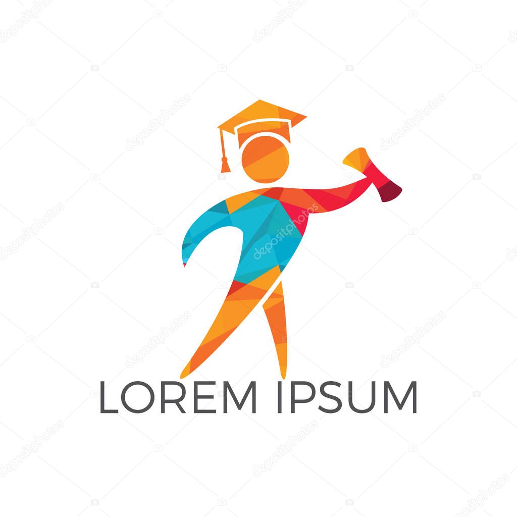 Student logo design. Education logotype.
