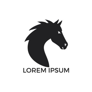 At logo tasarımı. At yarışı ve spor vektör logo tasarım şablonu.