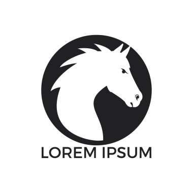 At logo tasarımı. At yarışı ve spor vektör logo tasarım şablonu.