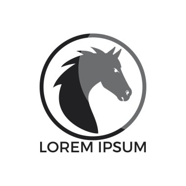 At logo tasarımı. At yarışı ve spor vektör logo tasarım şablonu.