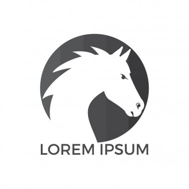 At logo tasarımı. At yarışı ve spor vektör logo tasarım şablonu.
