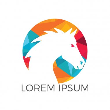 At logo tasarımı. At yarışı ve spor vektör logo tasarım şablonu.