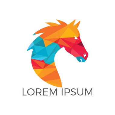 At logo tasarımı. At yarışı ve spor vektör logo tasarım şablonu.