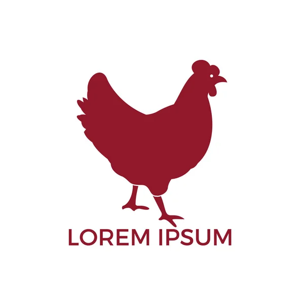 Höna Logotypdesign Logotyp Tecken Symbolen För Dagligvaror Kött Lagrar Slakteributiken — Stock vektor