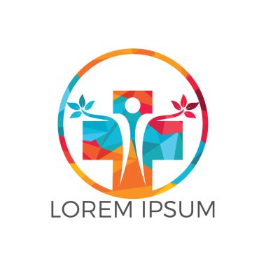 Soyut tıbbi vektör logosu tasarımı. Çapraz sağlık sembolünün illüstrasyon tasarımı.