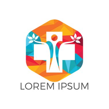 Soyut tıbbi vektör logosu tasarımı. Çapraz sağlık sembolünün illüstrasyon tasarımı.