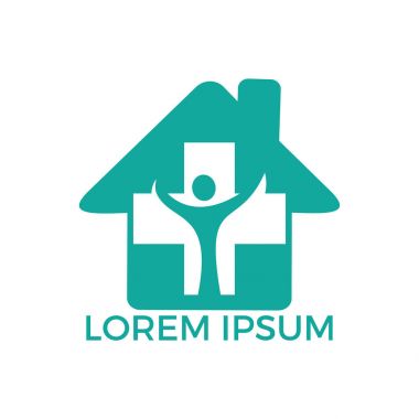 Tıbbi simge tasarım, vektör çizim. Bakım evi. Ana sayfa sağlık sembol.