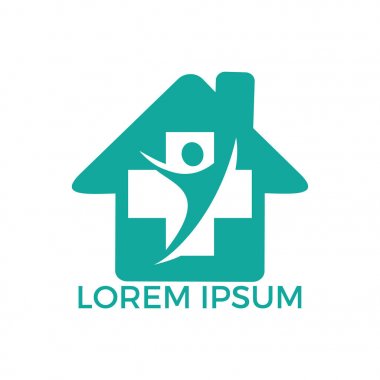 Tıbbi simge tasarım, vektör çizim. Bakım evi. Ana sayfa sağlık sembol.