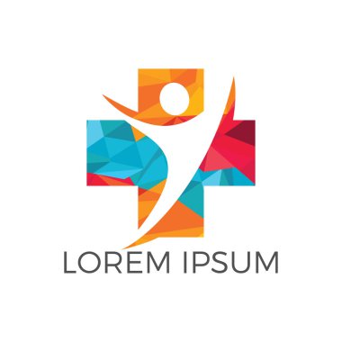 Soyut tıbbi vektör logosu tasarımı. Çapraz sağlık sembolünün illüstrasyon tasarımı.