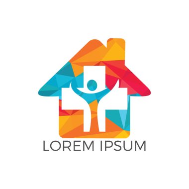 Tıbbi simge tasarım, vektör çizim. Bakım evi. Ana sayfa sağlık sembol.