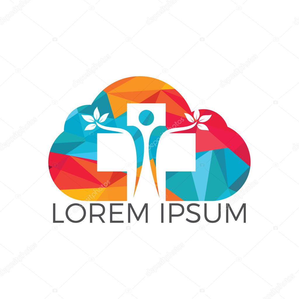 Health Medical Cloud Shape Logo Design.