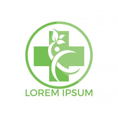 Soyut tıbbi vektör logosu tasarımı. Çapraz sağlık sembolünün illüstrasyon tasarımı.