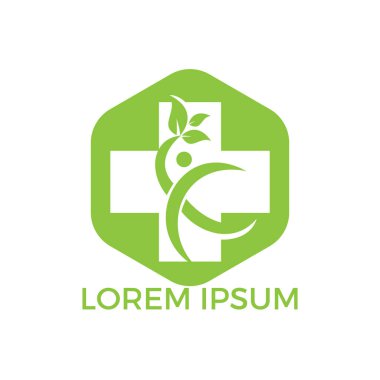Soyut tıbbi vektör logosu tasarımı. Çapraz sağlık sembolünün illüstrasyon tasarımı.