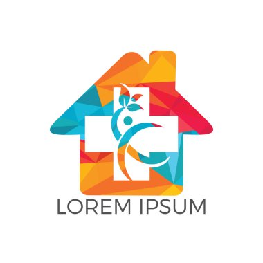 Tıbbi simge tasarım, vektör çizim. Bakım evi. Ana sayfa sağlık sembol.