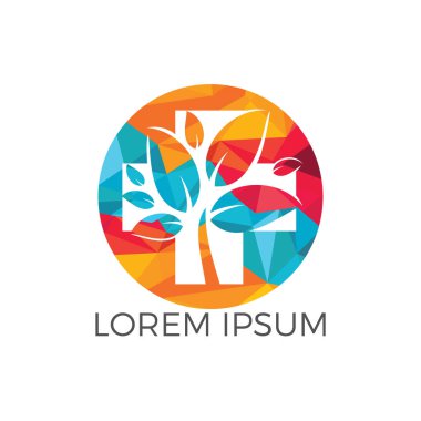 Vektör logo kavramı çizim tıbbi çapraz ve yeşil yapraklar. Doğal sağlık Logo, doğal tedavi Logo.