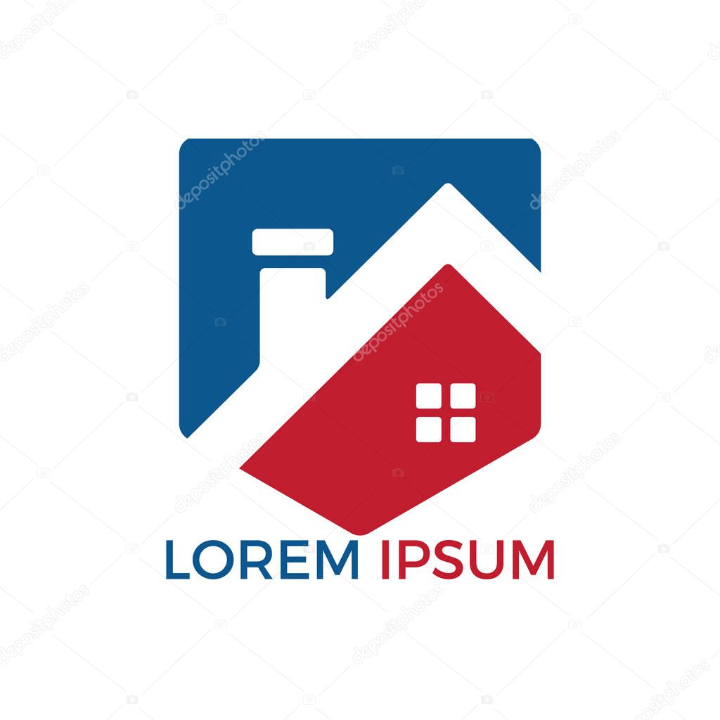 Creative Real Estate logo design. Property and Construction Logo design.  Real estate service, construction, Growth house, arrow up home concept.