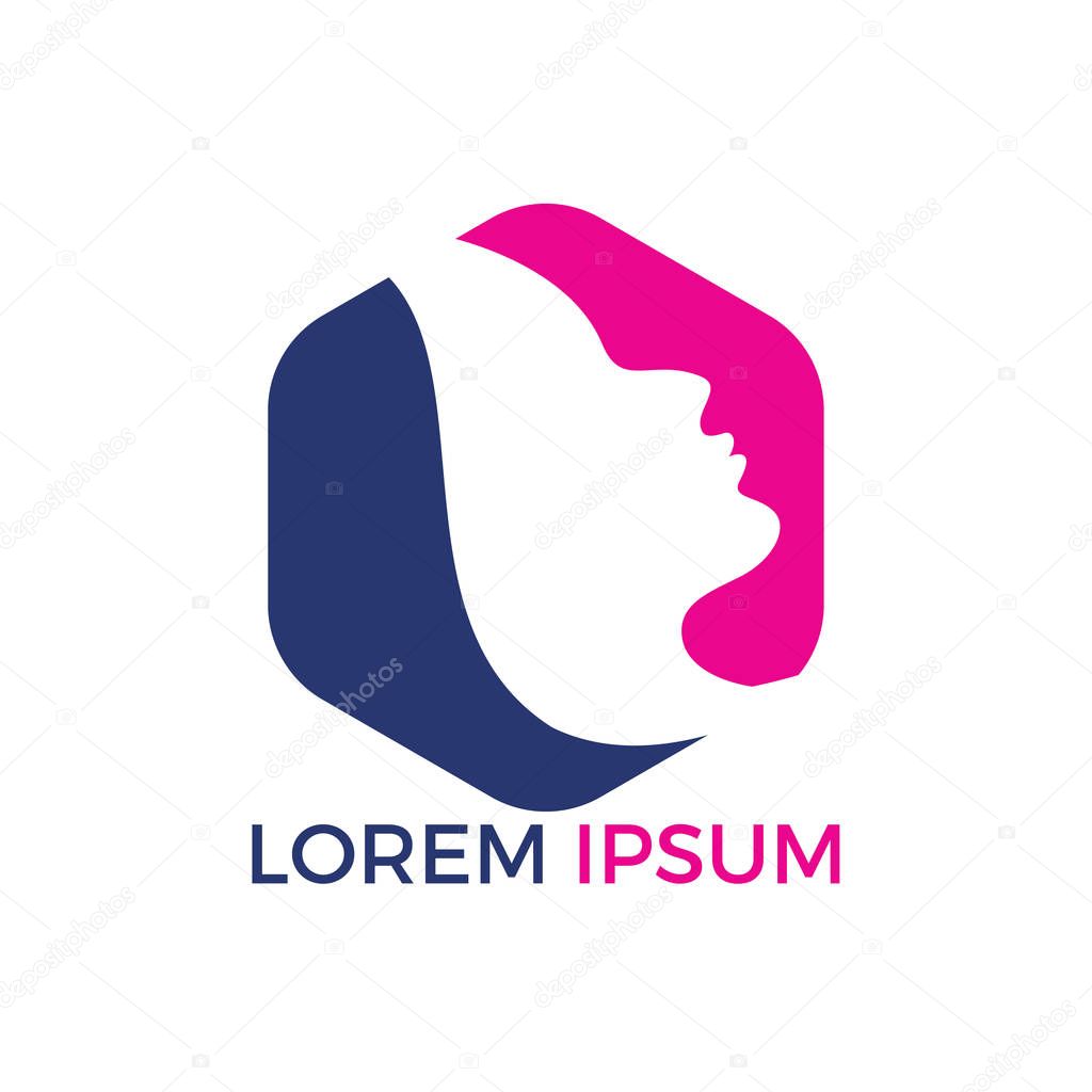 Spa and salon logo design. Cosmetics and makeup artist symbol, beauty salon shop logos illustration.
