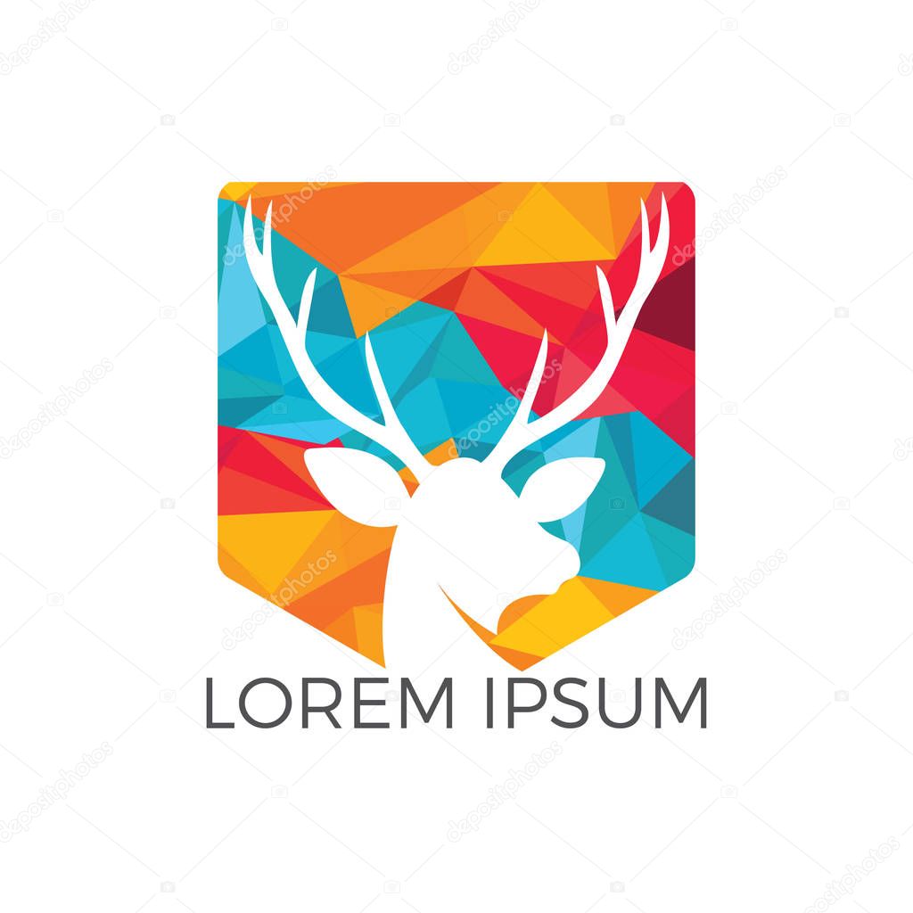 Deer Logo Design. Creative deer or elk vector logo design.