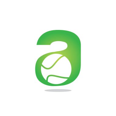 A harfi tenis vektör logosu tasarımı. Spor takımınız veya kurumsal kimliğiniz için vektör tasarım şablonu ögeleri.