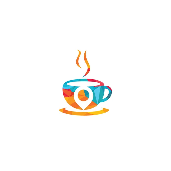 Diseño Del Logotipo Del Punto Café Diseño Plantilla Logotipo Ubicación — Vector de stock