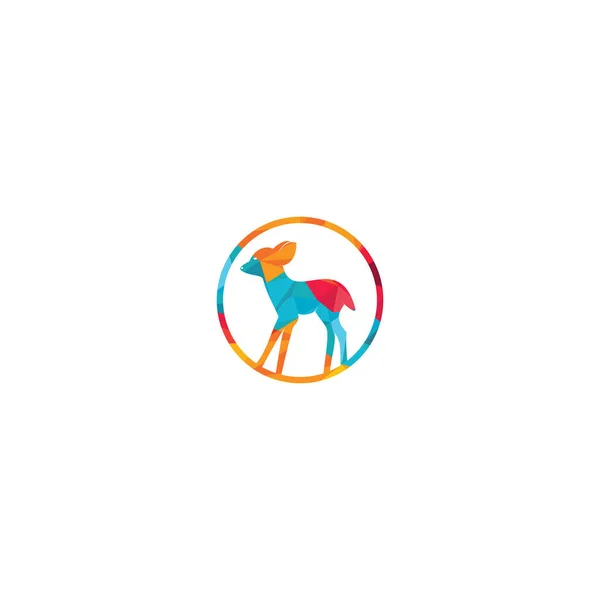 Conception Logo Vecteur Cerf Mignon — Image vectorielle