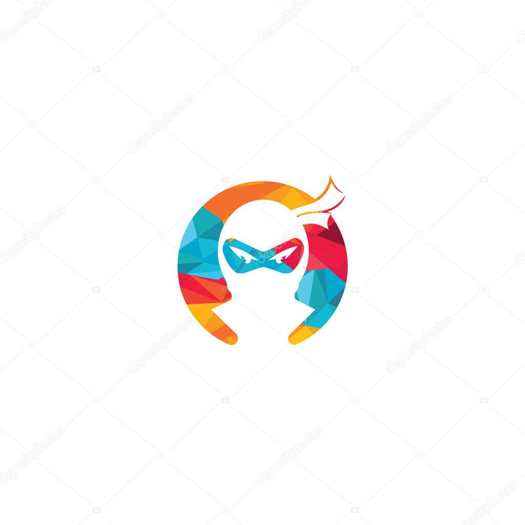 Ninja vector logo design template.