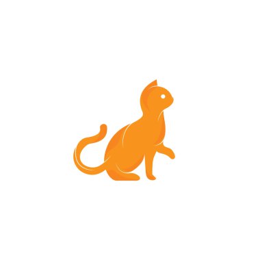 Kedi vektör logosu tasarımı. Evcil hayvan dükkanı logosu tasarımı. Hayvan Bakımı Logosu.