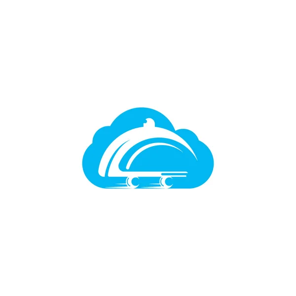 Diseño Del Logotipo Cloud Food Delivery Firma Servicio Entrega Rápida — Archivo Imágenes Vectoriales