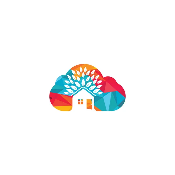 Trädet House Illustrativ Logotyp För Miljövård Relaterade Företag Eco House — Stock vektor