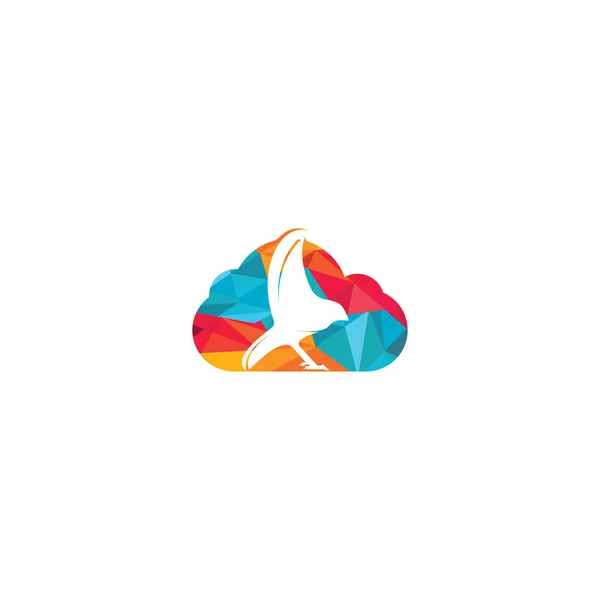 Modello Logo Libertà Uccello Nuvola — Vettoriale Stock