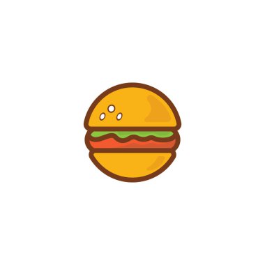 Burger vektör logosu tasarımı. Burger Cafe logosu..