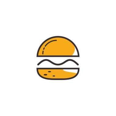 Burger vektör logosu tasarımı. Burger Cafe logosu..