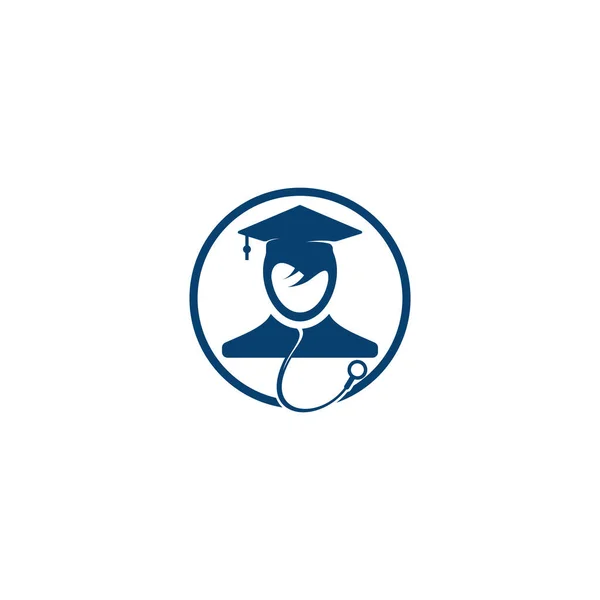 Projeto Logotipo Vetor Escola Médica Vetor Ícone Estudante Medicina —  Vetores de Stock