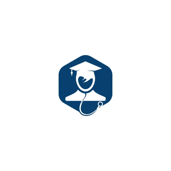 Projeto Logotipo Vetor Escola Médica Vetor Ícone Estudante Medicina —  Vetores de Stock