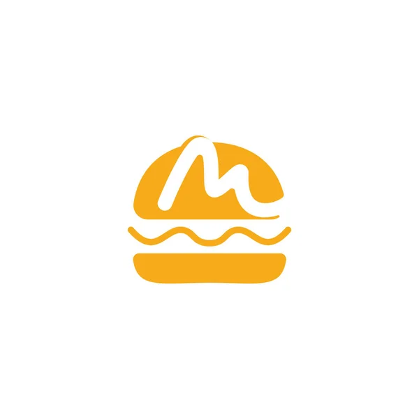 Brev Burger Vektor Logotyp Design Hamburgercaféets Logotyp — Stock vektor