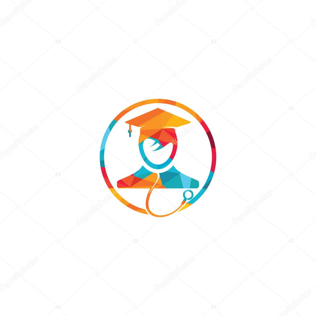 Medical School vector logo design. Medical student icon vector.