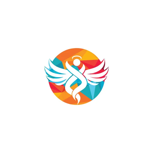 Αφηρημένη Άγγελος Διάνυσμα Σχεδιασμός Λογότυπο Αντιπροσωπεύει Την Έννοια Της Θρησκείας — Διανυσματικό Αρχείο
