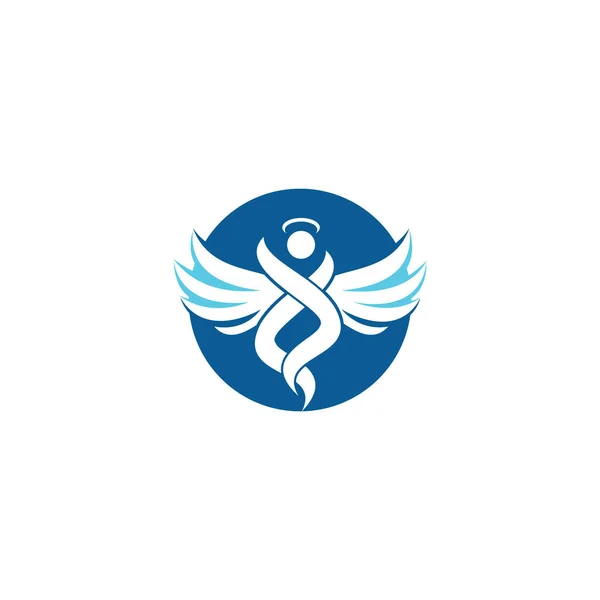 Abstract Angel Vector Logo Design Represents Concept Religion Kindness Amd — Stock Vector