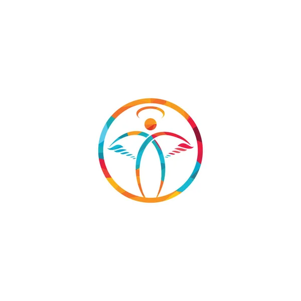 Abstract Angel Vector Logo Design Represents Concept Religion Kindness Amd — Stock Vector