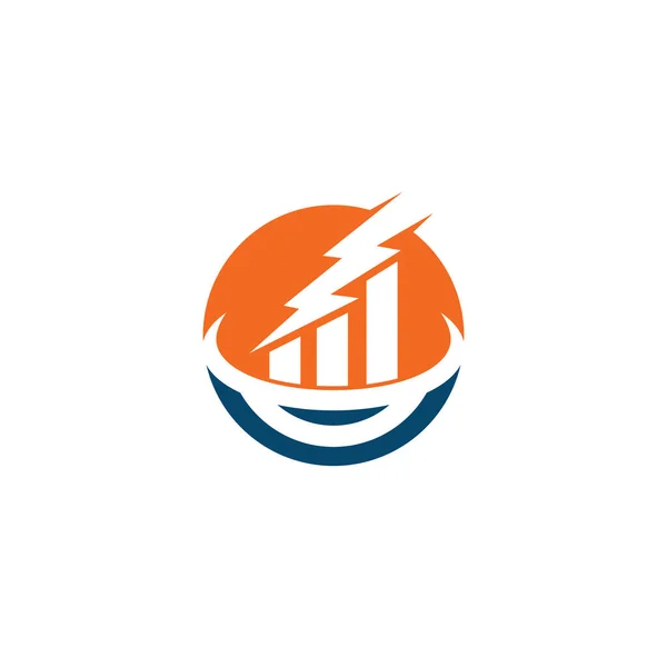 Logo Financiero Empresarial Con Concepto Tormenta Eléctrica — Archivo Imágenes Vectoriales