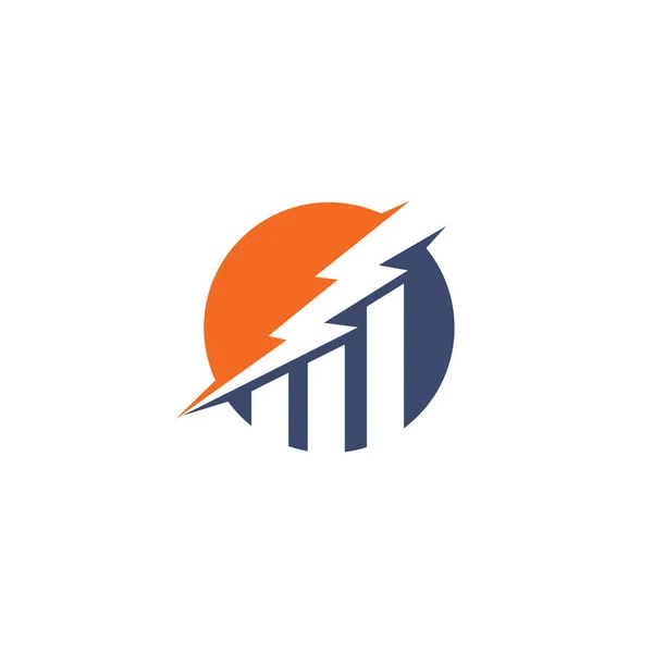 Logo Financiero Empresarial Con Concepto Tormenta Eléctrica — Archivo Imágenes Vectoriales