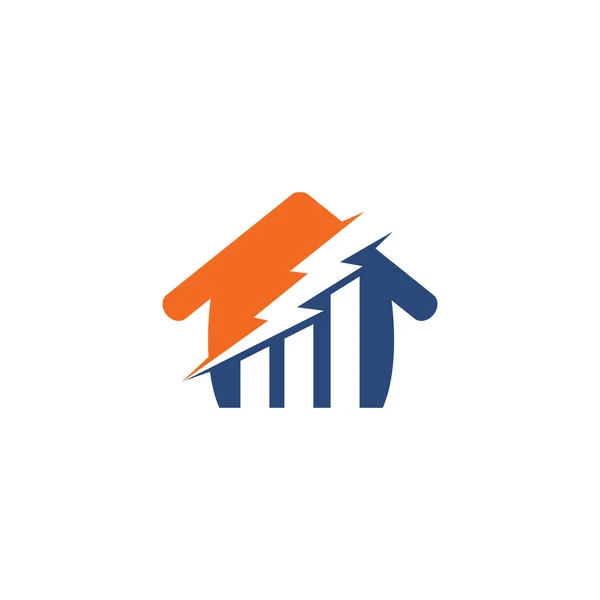 Business Finance Logo Mit Home Konzept Des Gewitters — Stockvektor