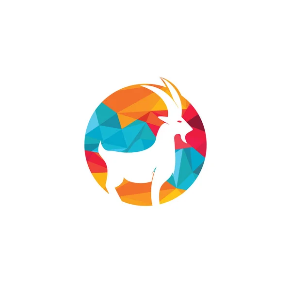 Goat Simple Logo Template Design Mountain Goat Vector Logo Design — Stock Vector