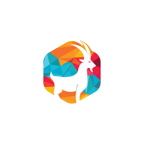 Goat Simple Logo Template Design Mountain Goat Vector Logo Design — Stock Vector