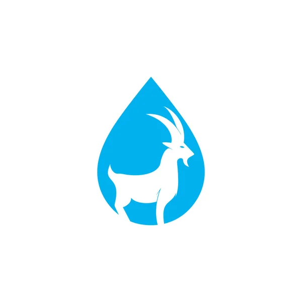 Gota Agua Cabra Diseño Logo Vector Diseño Del Logotipo Del — Vector de stock