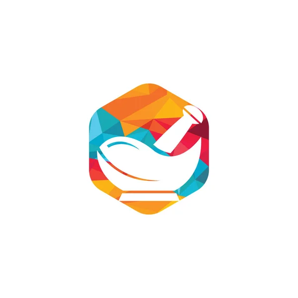 Apotheke Medizinisches Logo Design Naturmörtel Und Stößel Logo — Stockvektor