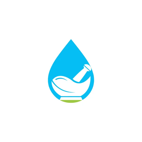 Diseño Del Logotipo Del Vector Farmacia Gota Agua — Vector de stock