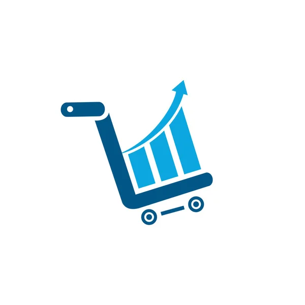 Business Stock Market Logo Design Vector Illustration Bar Diagram Shopping — Stock Vector