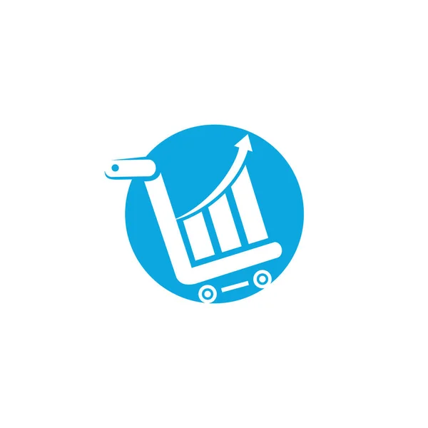 Business Stock Market Logo Design Vector Illustration Bar Diagram Shopping — Stock Vector